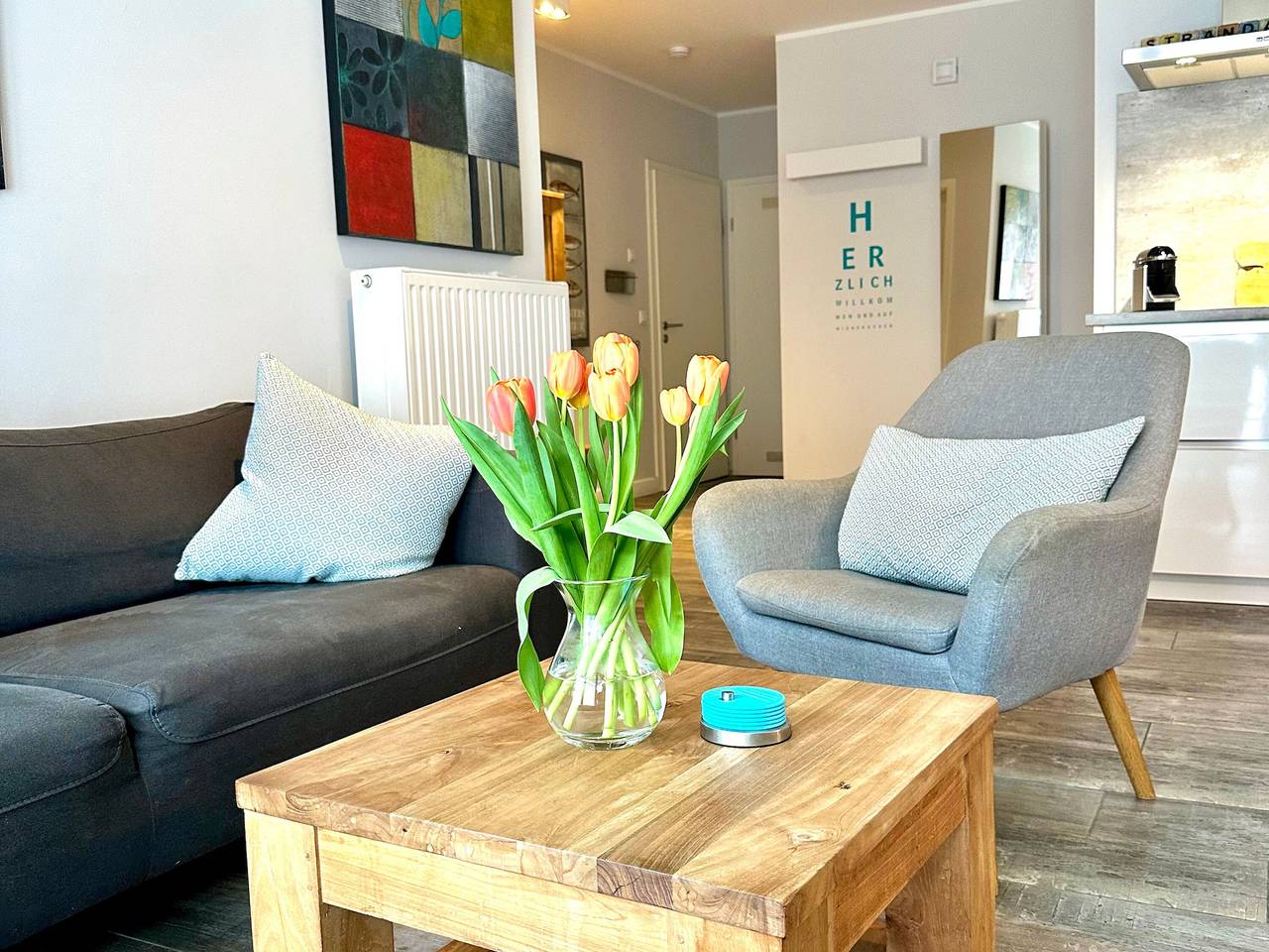 Ganze Wohnung, Apartment 'Strandart' mit privater Terrasse, Gemeinschaftsgarten und Wlan in Norddeich Mole, Norddeich