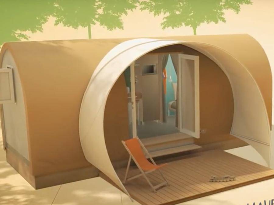 Camping Les Prades - Bungalow de lona 4 personas - Coco Dulce sin instalaciones sanitarias in Mostuéjouls, Parc naturel régional des Grands Causses