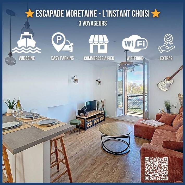 Gîte pour 4 personnes, avec vue sur le lac, animaux acceptés à Saint-Mammès