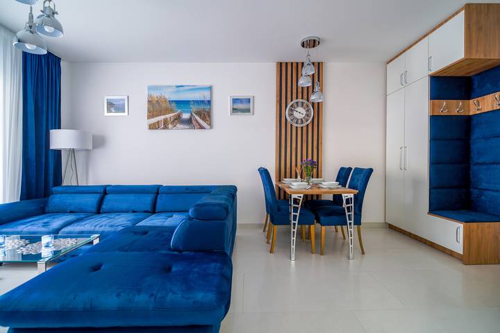 Apartament wakacyjny dla 4 osób, z Balkon i Widok na jezioro w Grzybowo
