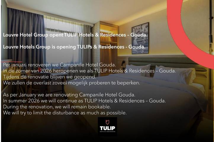 Hôtel pour 2 personnes, avec terrasse, animaux acceptés à Gouda