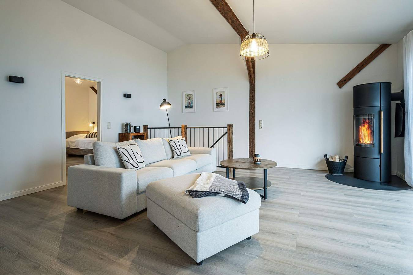 Ganze Wohnung, Lieblingsplatz am Meer - Ostscheune am Mühlendamm mit Meerblick, Ofen und Sauna in Quern, Steinbergkirche
