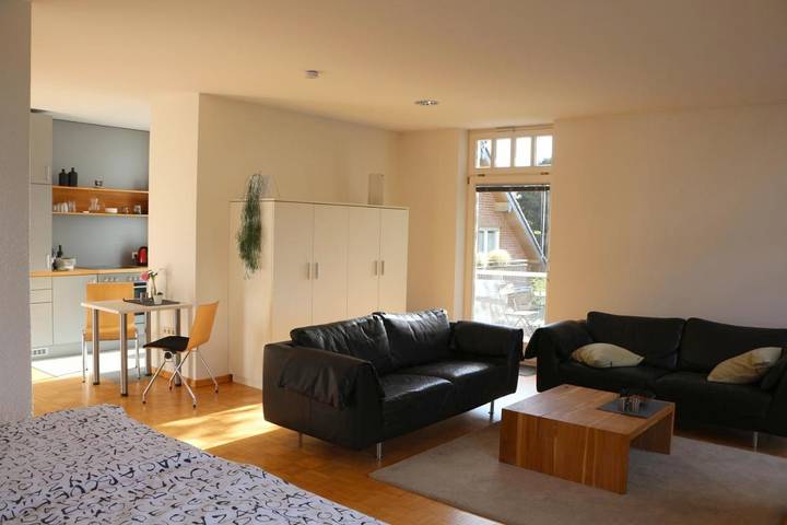 Ferienwohnung für 2 Personen, mit Balkon und Terrasse sowie Garten und Ausblick in Bedburg-Hau
