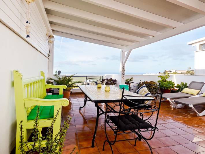 Ferienhaus mit Dachterrasse und Panorama-Blick, Gemeinschaftspool in Conil de la Frontera, Costa de la Luz