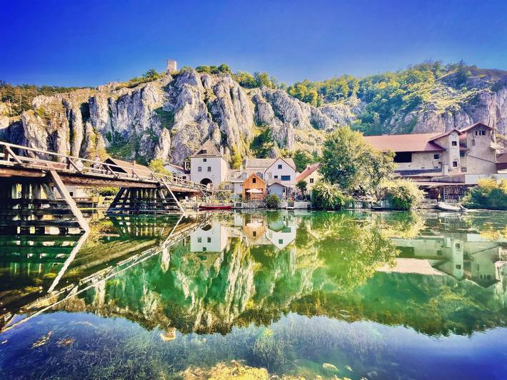 Ferienhaus für 2 Personen, mit Balkon und Garten sowie Pool