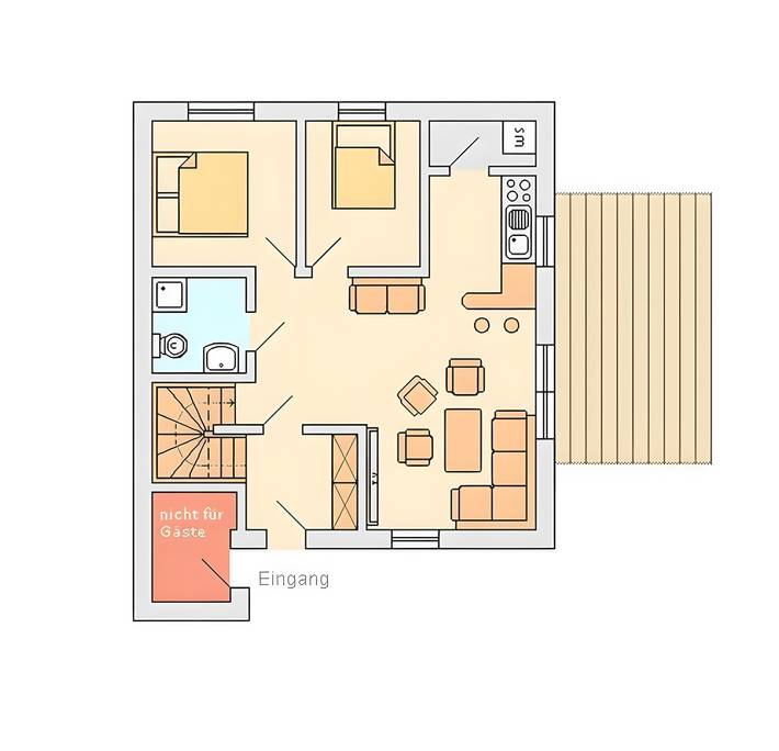 Ferienhaus für 8 Personen, mit Balkon und Garten am Saaler Bodden - 2