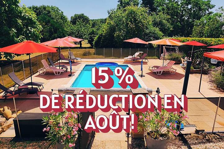 Gîte pour 4 personnes, avec jardin et piscine