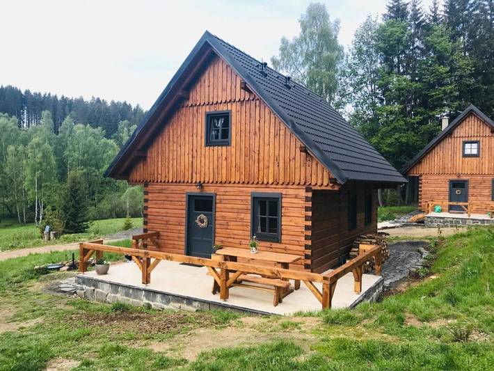 Chalet für 6 Personen, mit Terrasse und Garten sowie Sauna und Ausblick im Erzgebirge (Tschechien)
