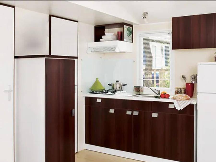 Village Tropical Sen-Yan - Mobilheim 6 personen - Aqua 3 Zimmer 6 Personen Halbüberdachte Terrasse in Mézos, Côte d’Argent