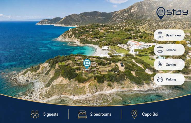 Holiday rental for 5 people, with Balcony and Terrace as well as Garden and View in Villasimius