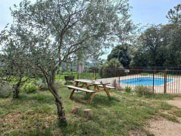 Gîte pour 4 personnes, avec piscine et terrasse ainsi que jardin et vue à Tresques