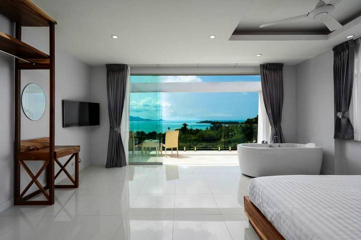 Dom wakacyjny dla 6 osób, z balkon i basen oraz widok w Koh Samui