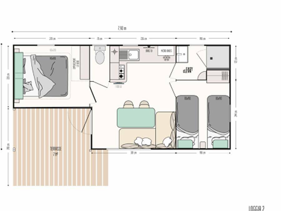 Flower Camping du Lac de la Seigneurie - Mobilhome 4 personas - Nuevo// Mobil-Home Loggia Confort 32m² - 4 plazas + Terraza cubierta integrada + Tv+ cama160 in Leval, Territorio de Belfort