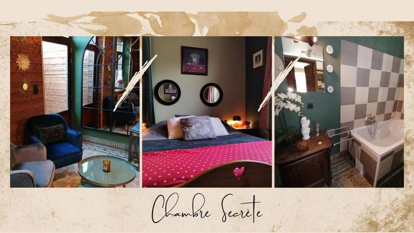 Chambre d’hôte pour 2 personnes, avec terrasse ainsi que jacuzzi et sauna