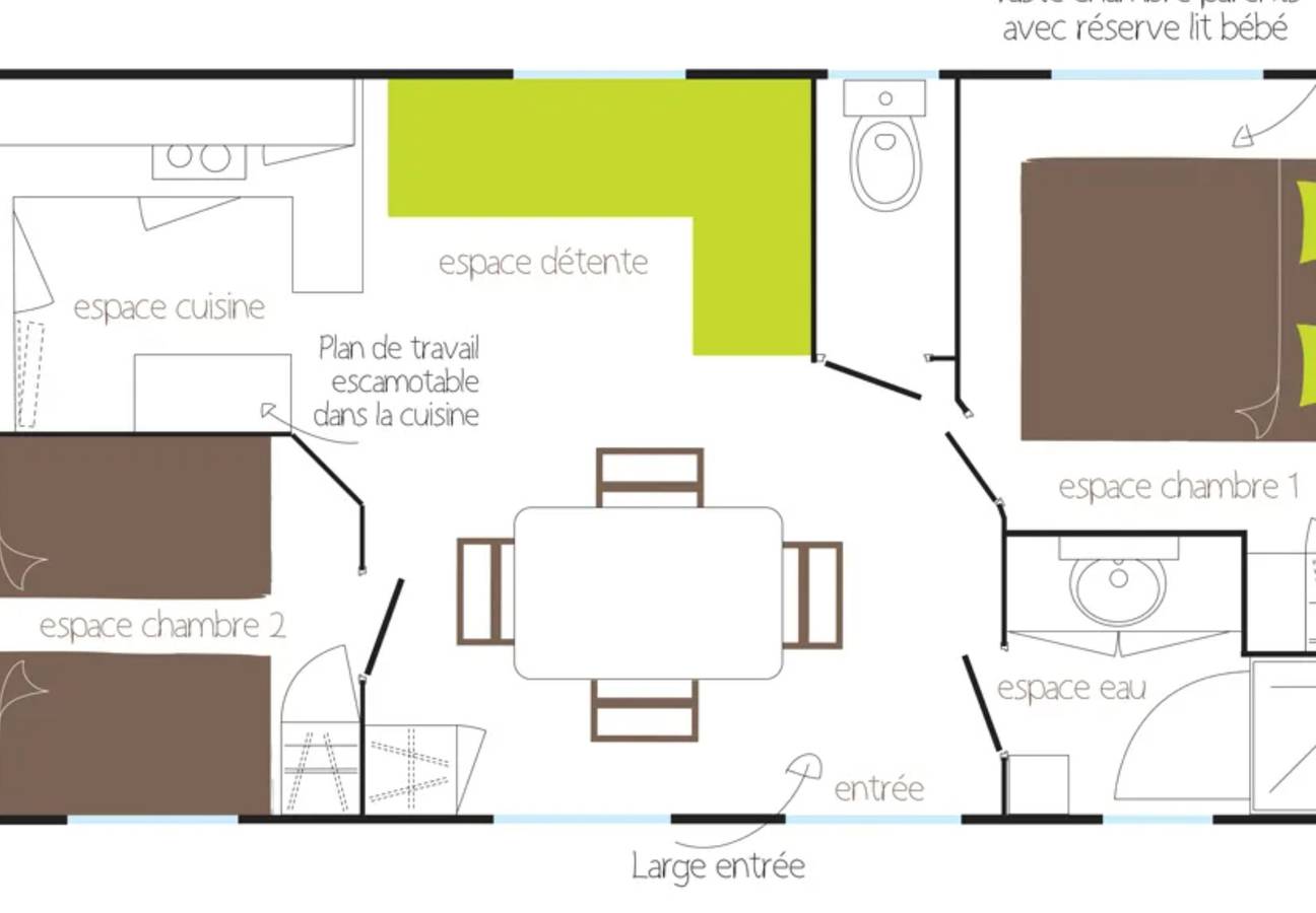 Mobil-home '2 Habitaciones' con Jardín Privado in Sciez, Thonon-les-Bains region