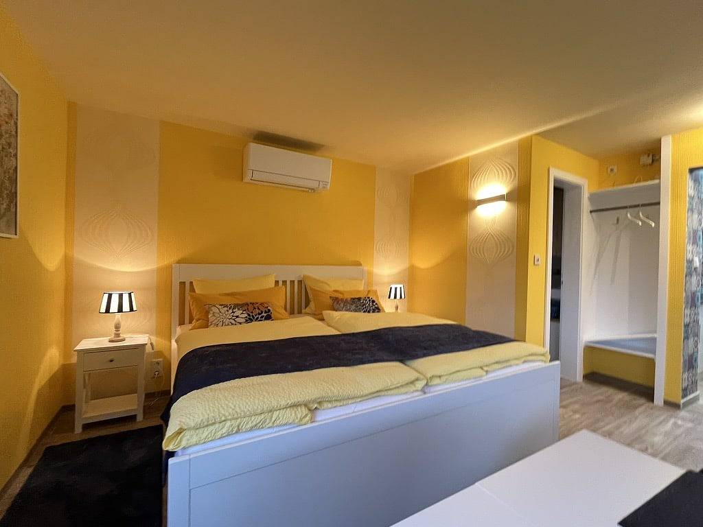 Entire holiday apartment, Ferienhaus am Rennsteig bei Eisenach - Angela Jaentsch - Holiday home – living room/bedroom with double bed, small living room, kitchen, bathroom/shower/Wc in Wartburg, Marksuhl