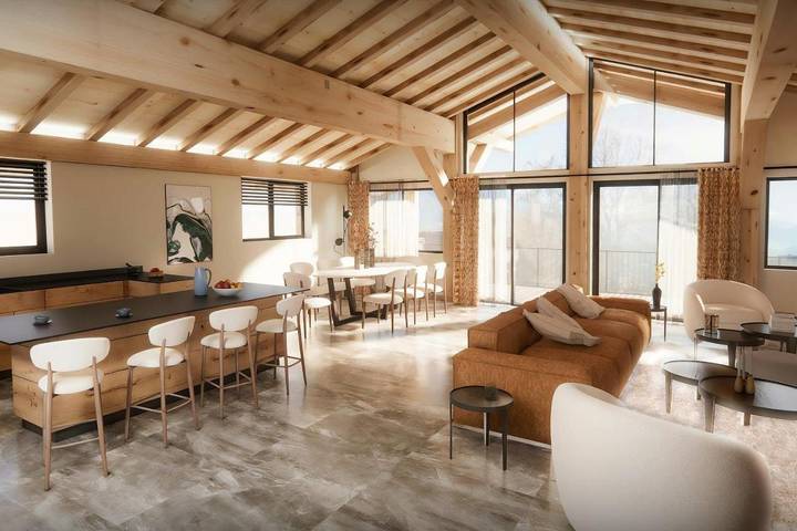 Gîte pour 8 personnes, avec vue et jardin ainsi que piscine et sauna, animaux acceptés à Marlens - 4