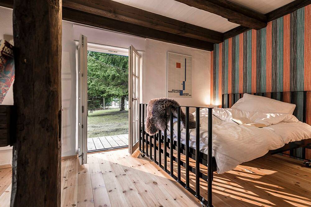 Pommernhaus Vorsee am Kiefernwald Kamin Boot - Reetgedecktes Fachwerkhaus, Kamin in Ahlbeck bei Ueckermünde, Vorpommern Greifswald