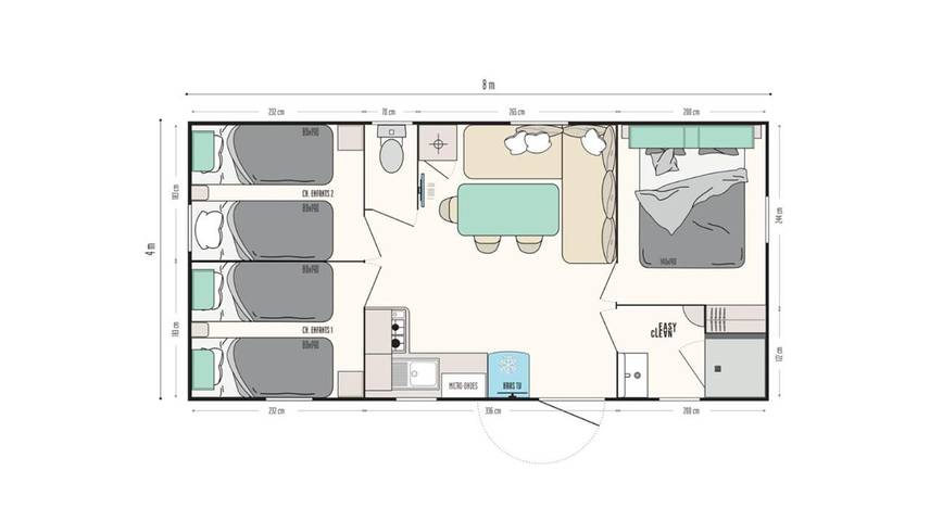 Camping pour 8 personnes, avec piscine et jardin ainsi que vue et bassin pour enfant au Le Grau-du-Roi - 4