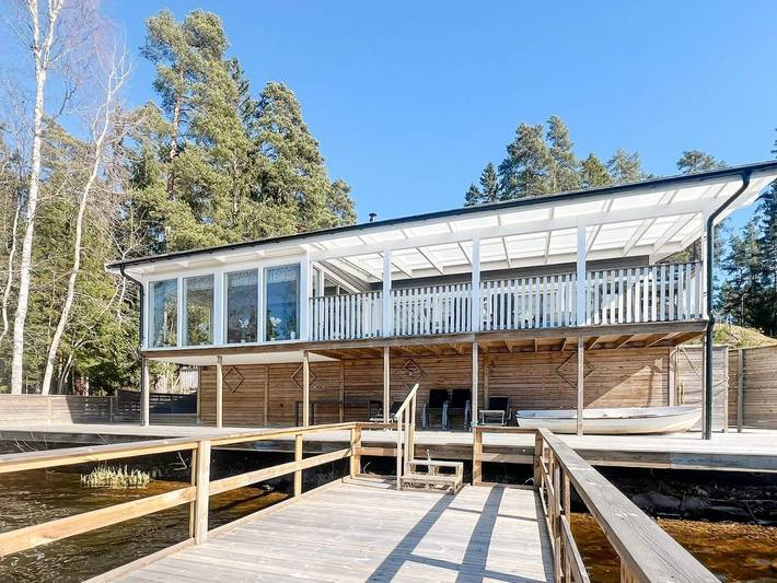 Ferienhaus für 6 Personen, mit Terrasse und Ausblick sowie Seeblick in Eksjö