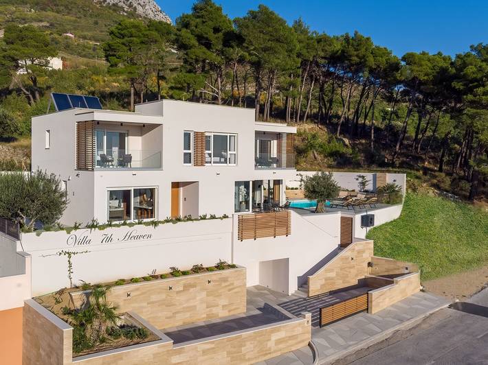 Luxusvilla 7th Heaven mit beheiztem Pool, Whirlpool, Fitnessraum und Panoramablick auf die Stadt Split in Klis, Split-Dalmatien