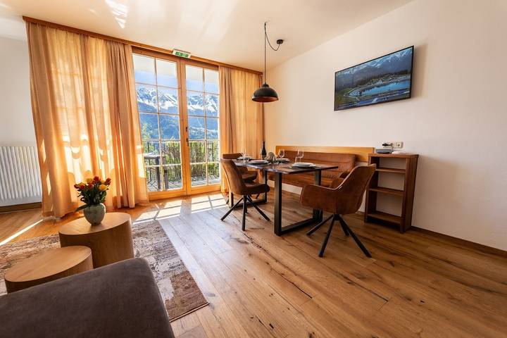 Ferienwohnung für 4 Personen, mit Terrasse und Garten sowie Ausblick