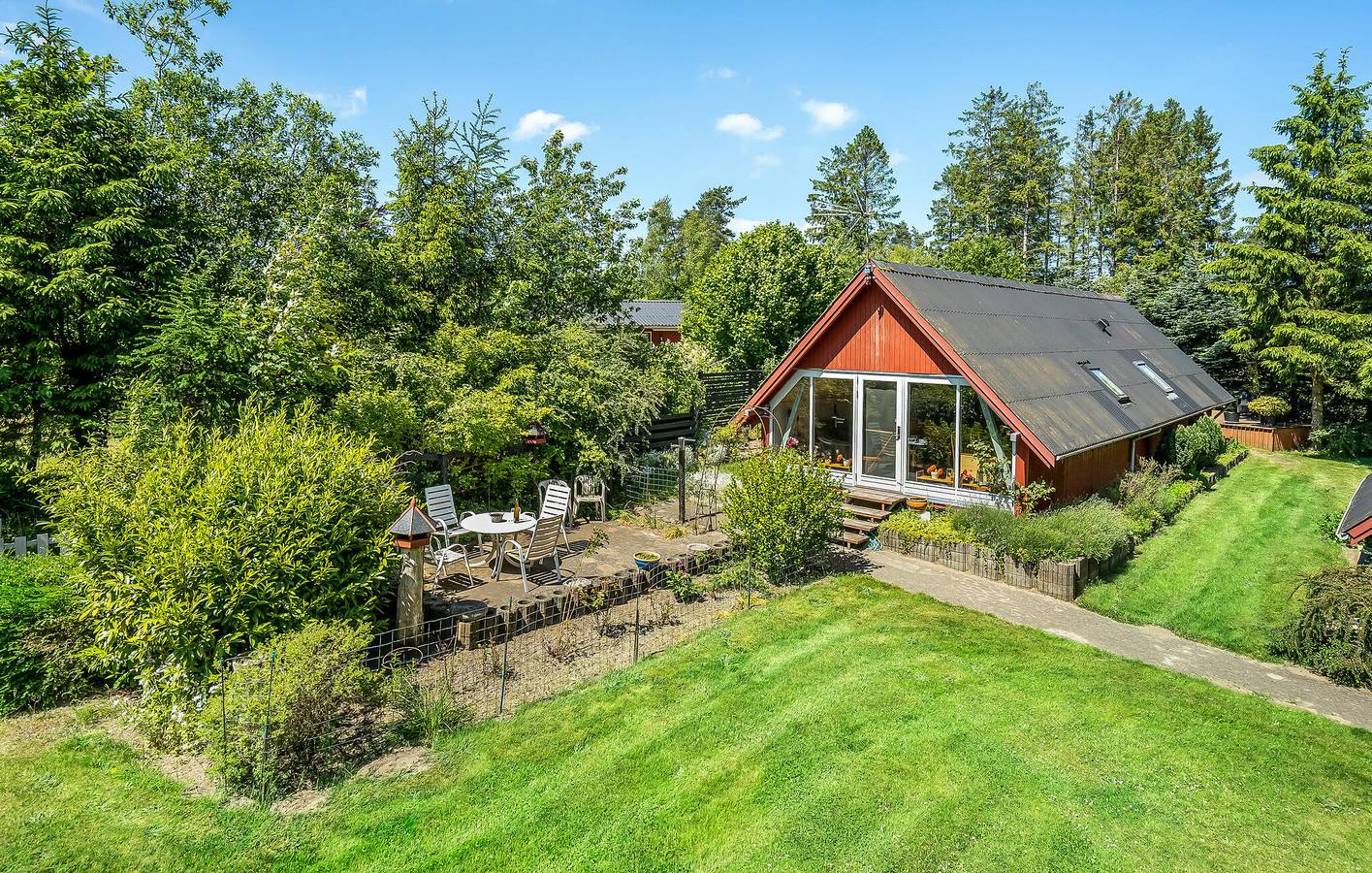Ferienhaus für 4 Personen mit Terrasse in Selkær Mølle, Glesborg