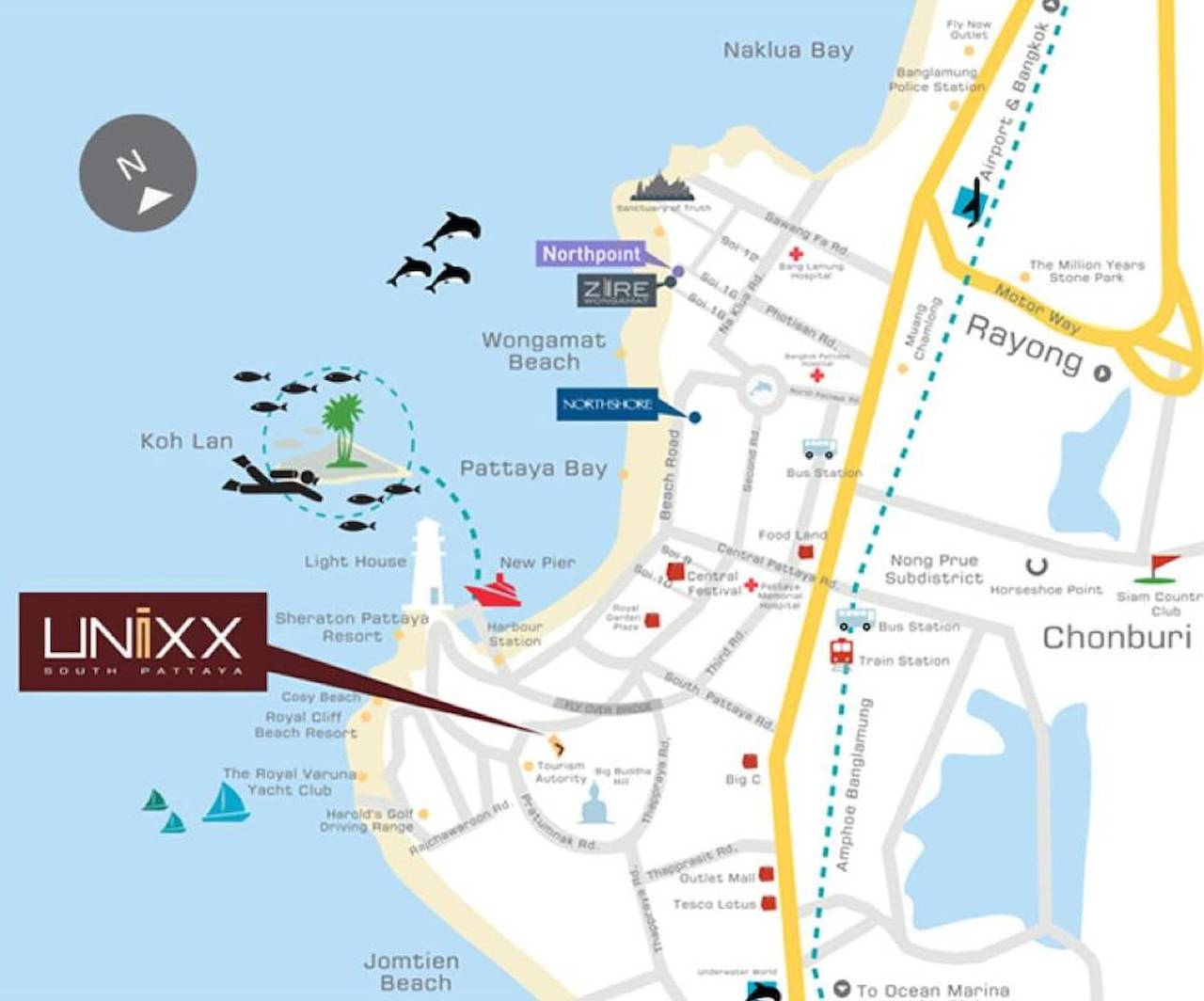 Apartamento entero, Amplio piso alto, la mejor piscina y una ubicación increíble. in Pattaya, Provincia de Chon Buri