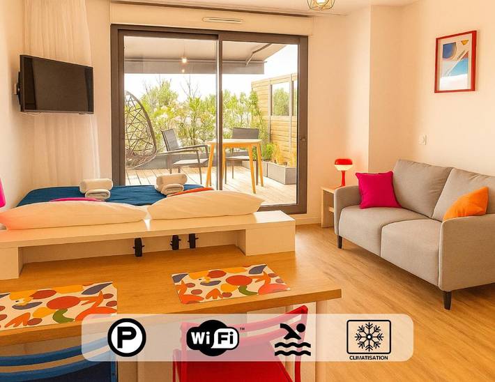 Apartamento de vacaciones para 2 personas, con vistas además de terraza y piscina - 1
