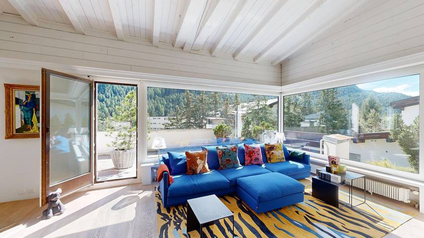 Ferienwohnung für 8 Personen, mit Terrasse und Sauna in St. Moritz