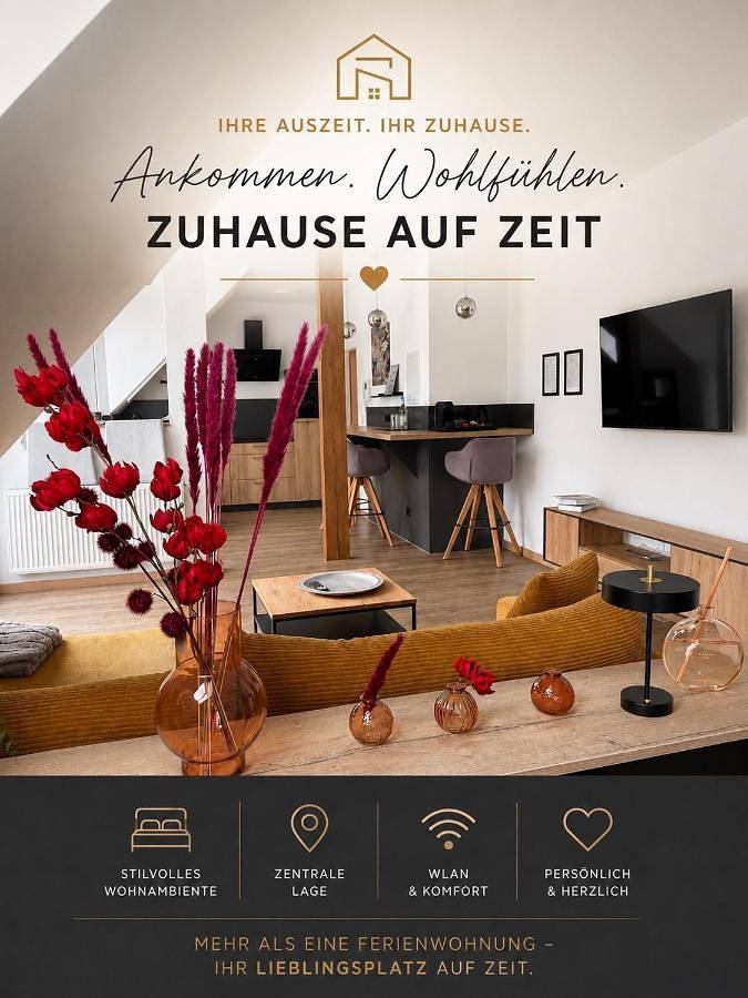 Ferienwohnung für 2 Personen, mit Balkon und Terrasse sowie Sauna und Ausblick in Wiehengebirge