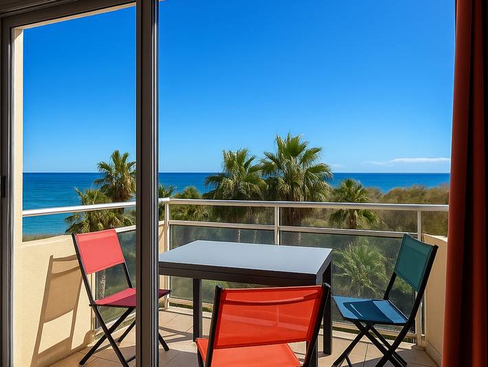 Appartement de vacances pour 4 personnes, avec piscine et balcon