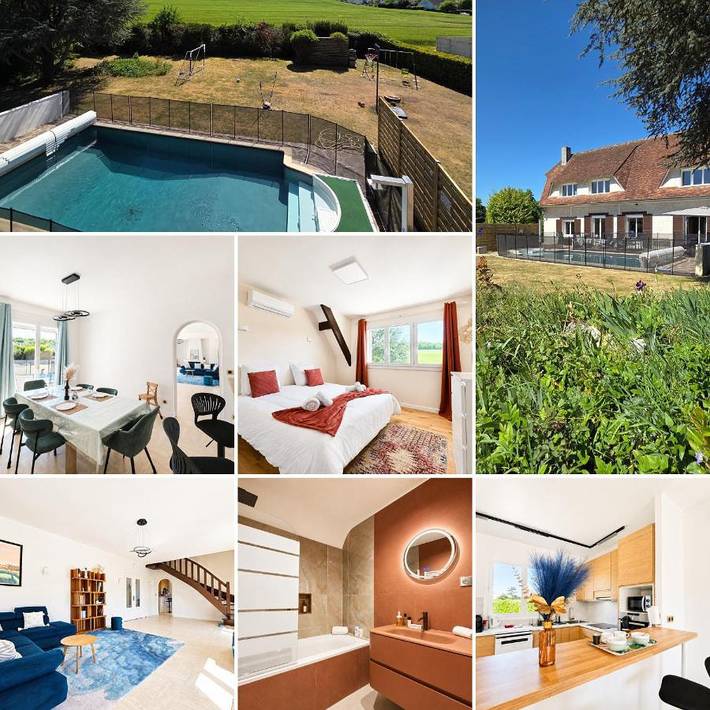 Location de vacances pour 10 personnes, avec jardin ainsi que piscine et vue, adapté aux familles à Anet - 2