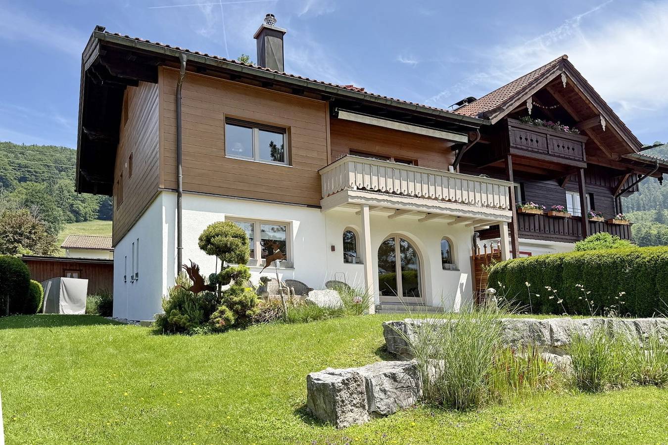Ganze Ferienwohnung, Ruhpolding Ferienwohnung für 4  Personen mit Bergblick, Kamin/Ofen und Panoramablick in Ruhpolding, Bayerische Alpen