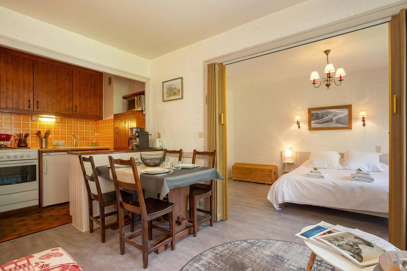 Appartement entier, Résidence le Chardonnet G 1Br for 4 w/Shared Pool & panoramic views in Argentière, Chamonix-Mont-Blanc