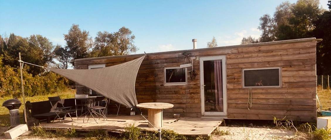 Camping pour 2 personnes, avec Terrasse ainsi que Jardin et Vue