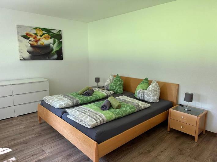 Ferienwohnung für 4 Personen, mit Terrasse und Garten sowie Ausblick