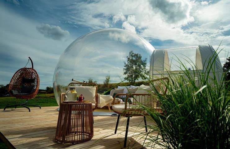 Zelt für 2 Personen, mit Terrasse und Garten sowie Ausblick in Ibach