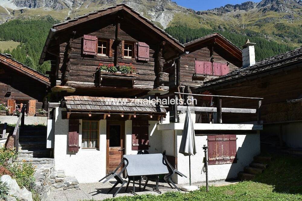 Einzelchalet in Zinal - 1 Schlafzimmer mit 1 Doppelbett (160x200) - Wohnzimmer - Kabelfernsehern - K in Ayer (Anniviers), Anniviers