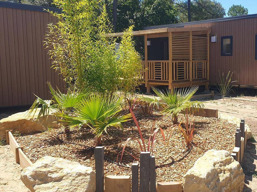 Camping Le California - Mobilheim 4 personen - Cottage Duo Premium 2 Schlafzimmer - Tv-Waschmaschine 4 pers. in Saint-Jean-de-Monts, Vendée