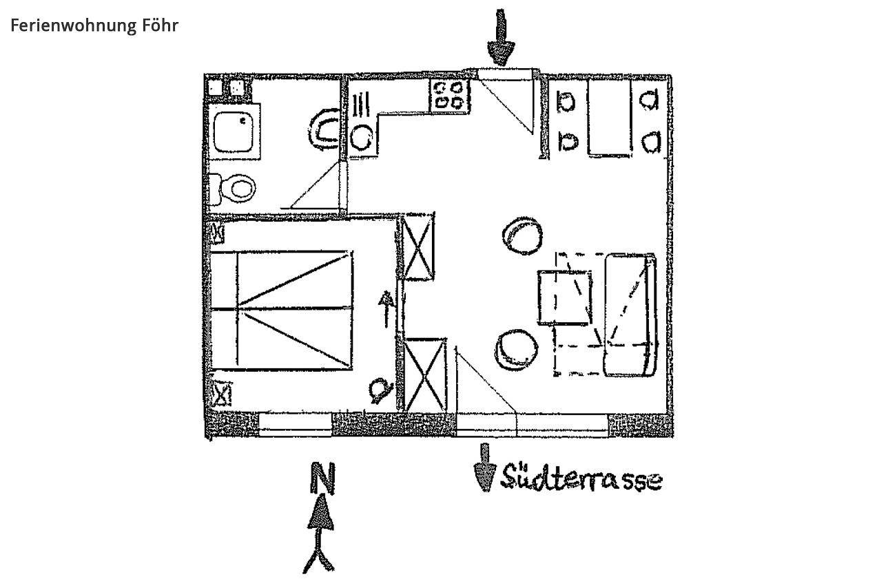 Ganze Ferienwohnung, Haus Sonnenschein - Föhr 2-Raum-Fewo in Büsum, Nordseeküste