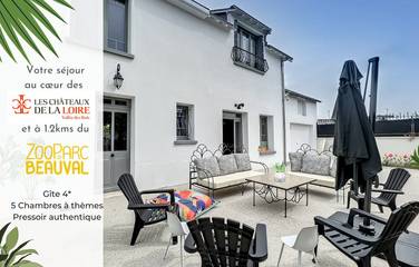 Gîte pour 13 personnes, avec terrasse et jardin à Saint-Aignan