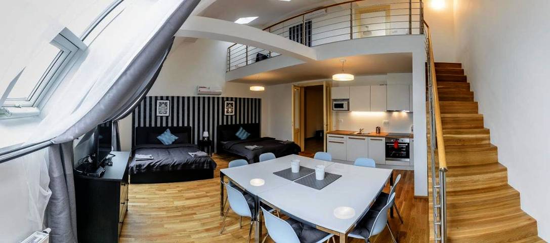 Apartahotel para 8 personas, con vistas en Praga