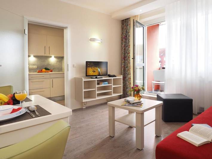 Appart’hôtel pour 3 personnes, avec Balcon et Terrasse ainsi que Piscine et Sauna à Seebad Bansin