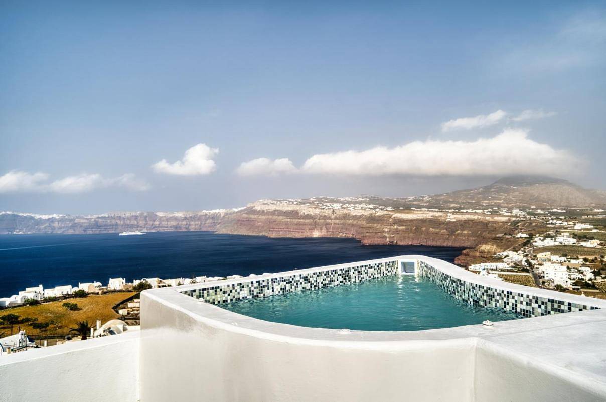 Panoramavilla in Akrotiri mit atemberaubender Aussicht in Akrotiri, Santorin