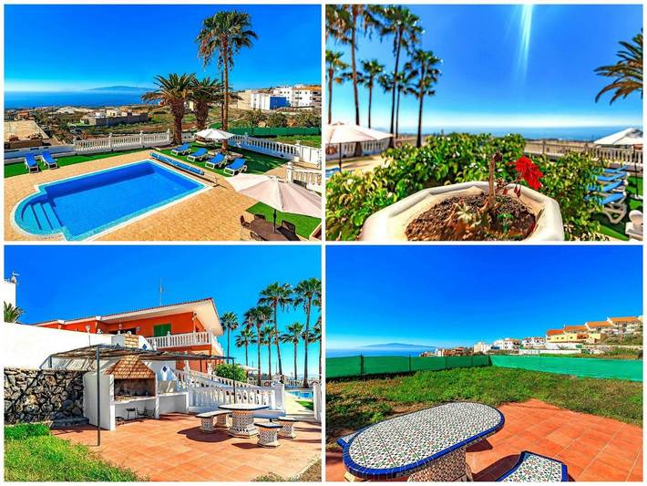 Location de vacances pour 10 personnes, avec jardin ainsi que vue et piscine dans Los Menores