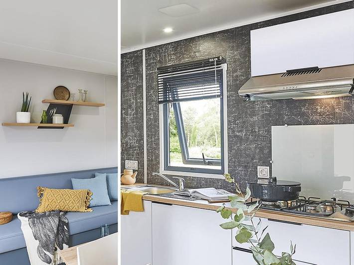 Camping Les Goélands - Mobilheim 4 personen - M - Premium 2 Schlafzimmer - Klimaanlage + Tv + Elternsuite in Arès, Arcachon und Umgebung