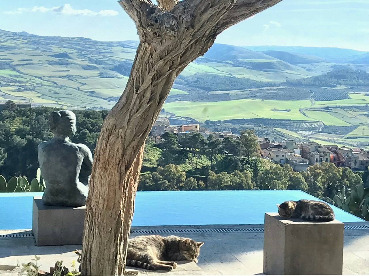 Panorama-Villa zwischen den Kakteen von Vizzini in Niscemi, Caltanissetta Provinz