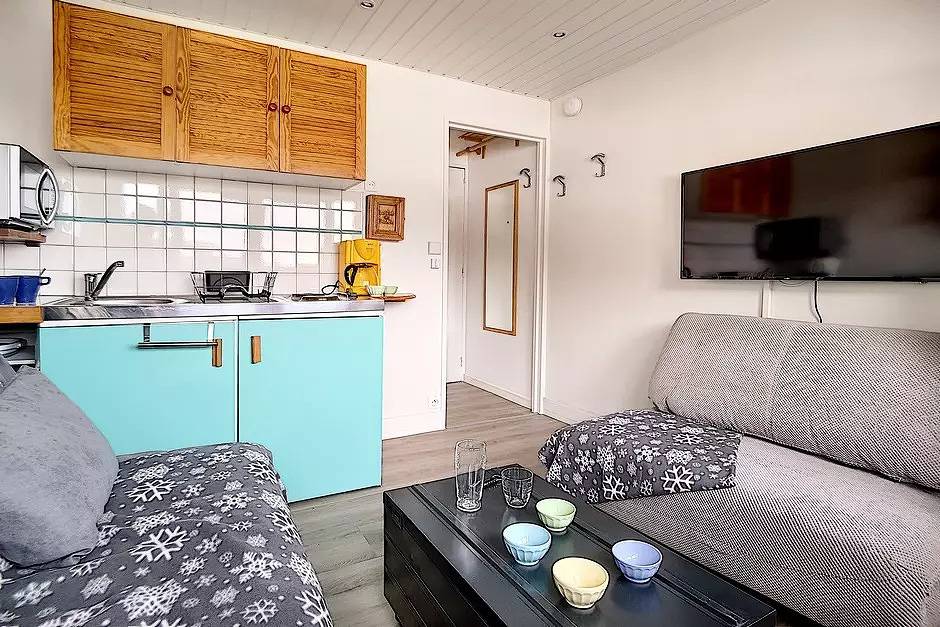 Gehele studio, Mooie studio. Aan de voet van het spoor in Les Menuires, Saint-Martin-de-Belleville