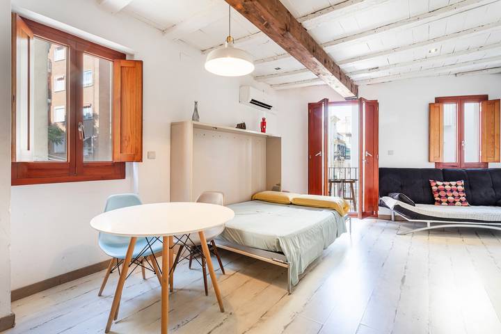 Gehele studio, Studio Appartement '2º In Het Oude Centrum' met Balkon, Wifi en Airconditioning in Valencia City Centre, Valencia